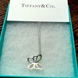 Tiffany & Co. Silver Butterfly Pendant Necklace